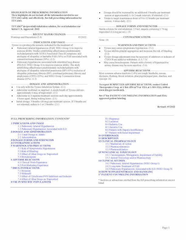 TYVASO Prescribing Information PDF