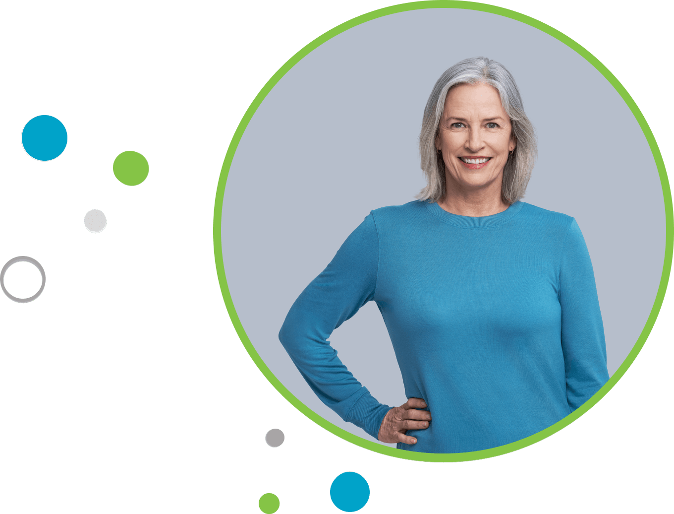 Woman smiling with hand on hip