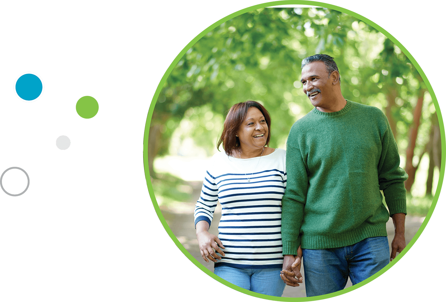 Portrait of happy couple taking a walk outdoors